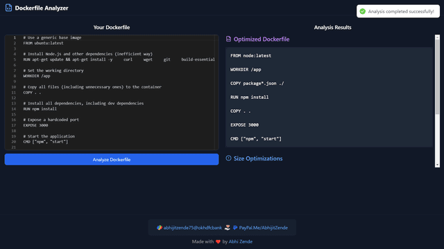 AI Dockerfile Optimizer